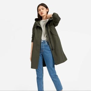 Everlane womens renew anorak jacket sz large dark  green